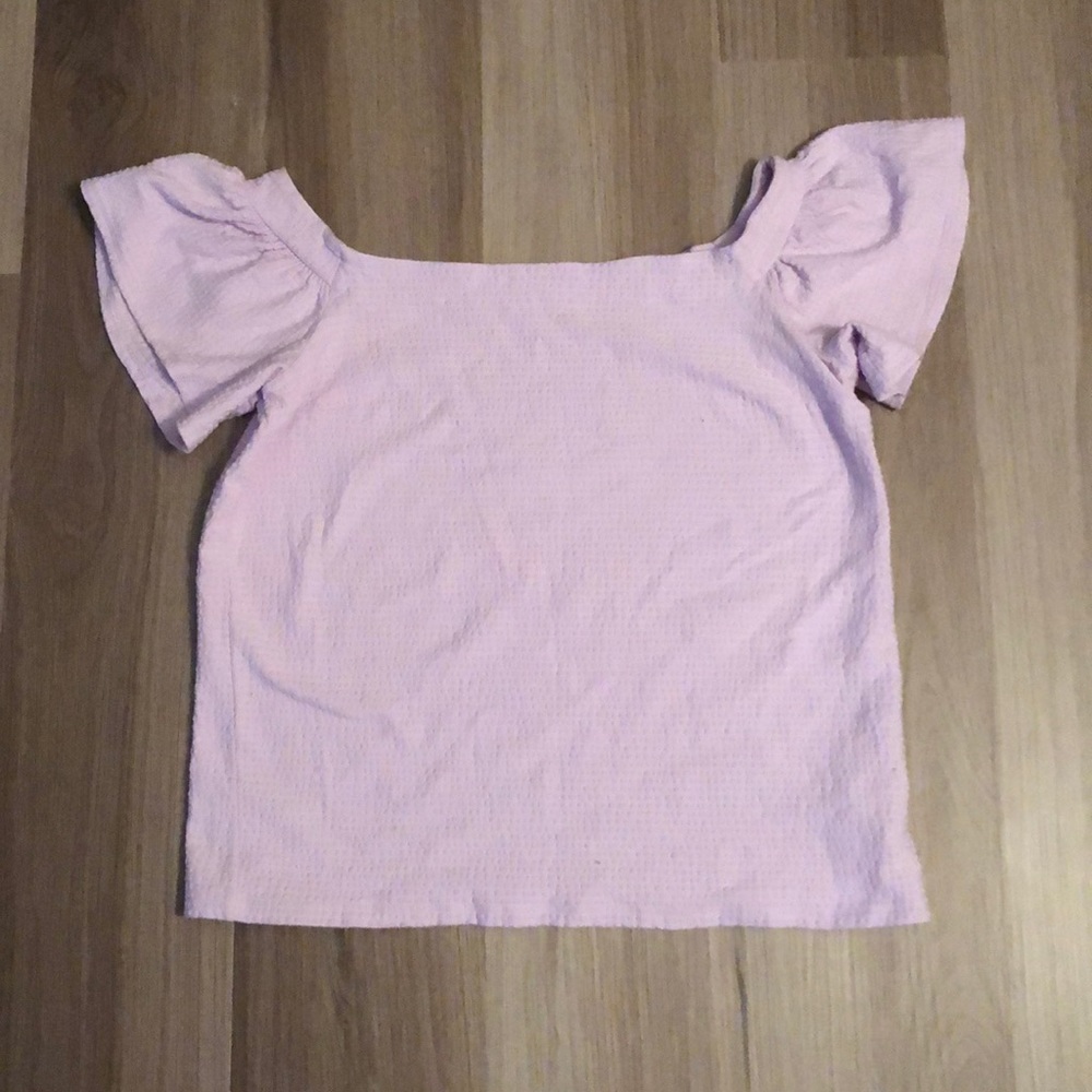 Express Lavender Lilac Sleeve Square Neck Top